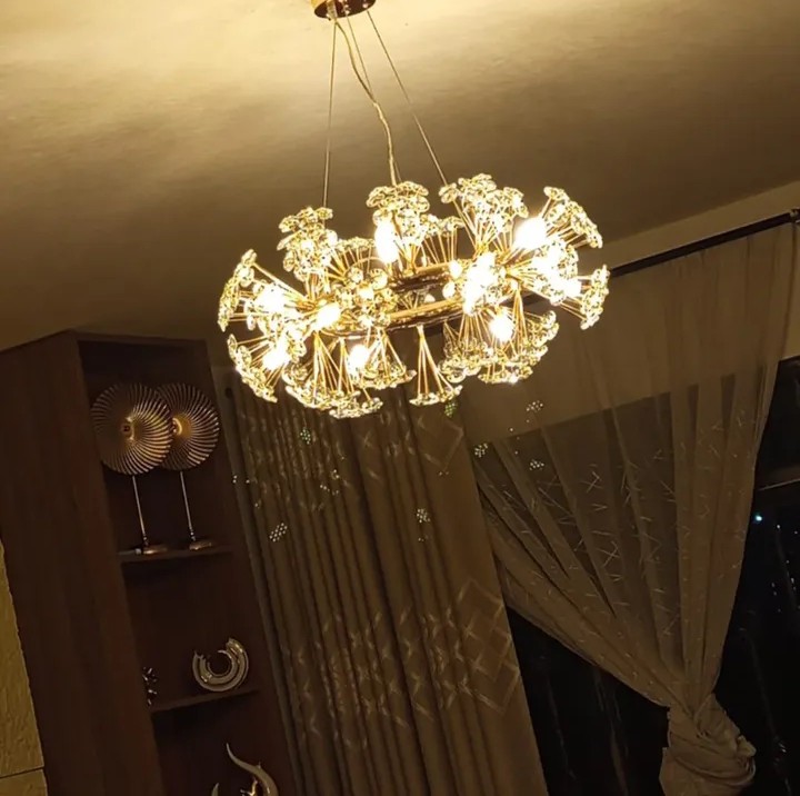 Golden Round Chandelier — Spark Lights 254 Nairobi